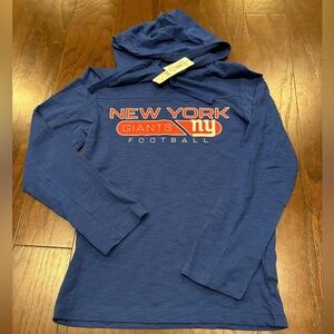 NFL Team Apparel New York Giants Long Sleeve Performance Hooded Shirt Small NWT